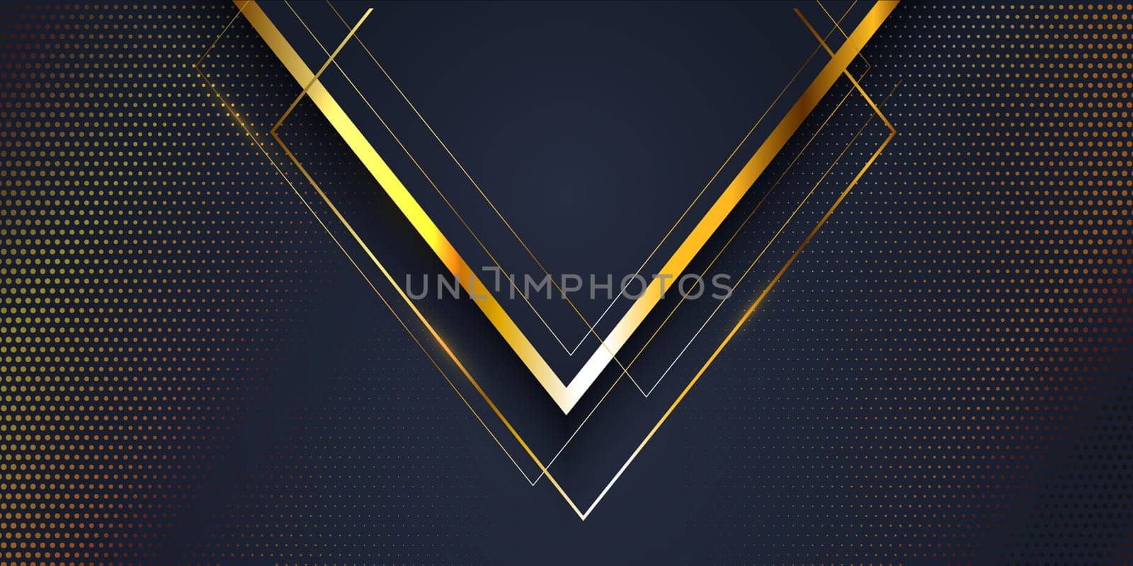 Abstract banner background with a gold and blue modern design