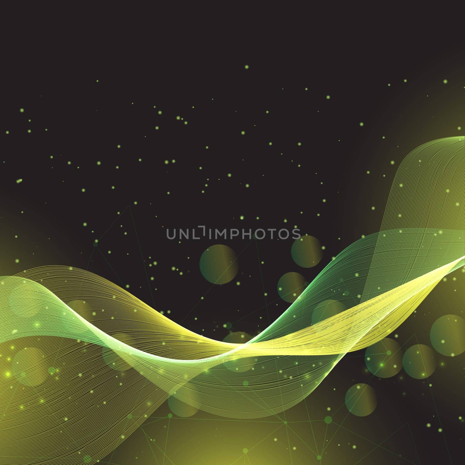 Abstract flowing lines and bokeh lights design background