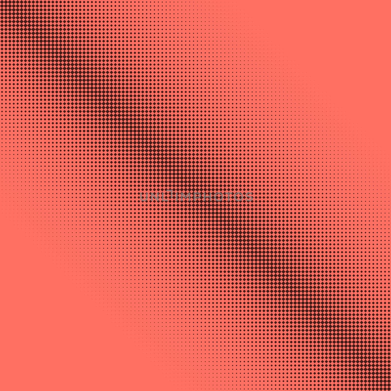 Abstract halftone diamond dots design background in coral colour