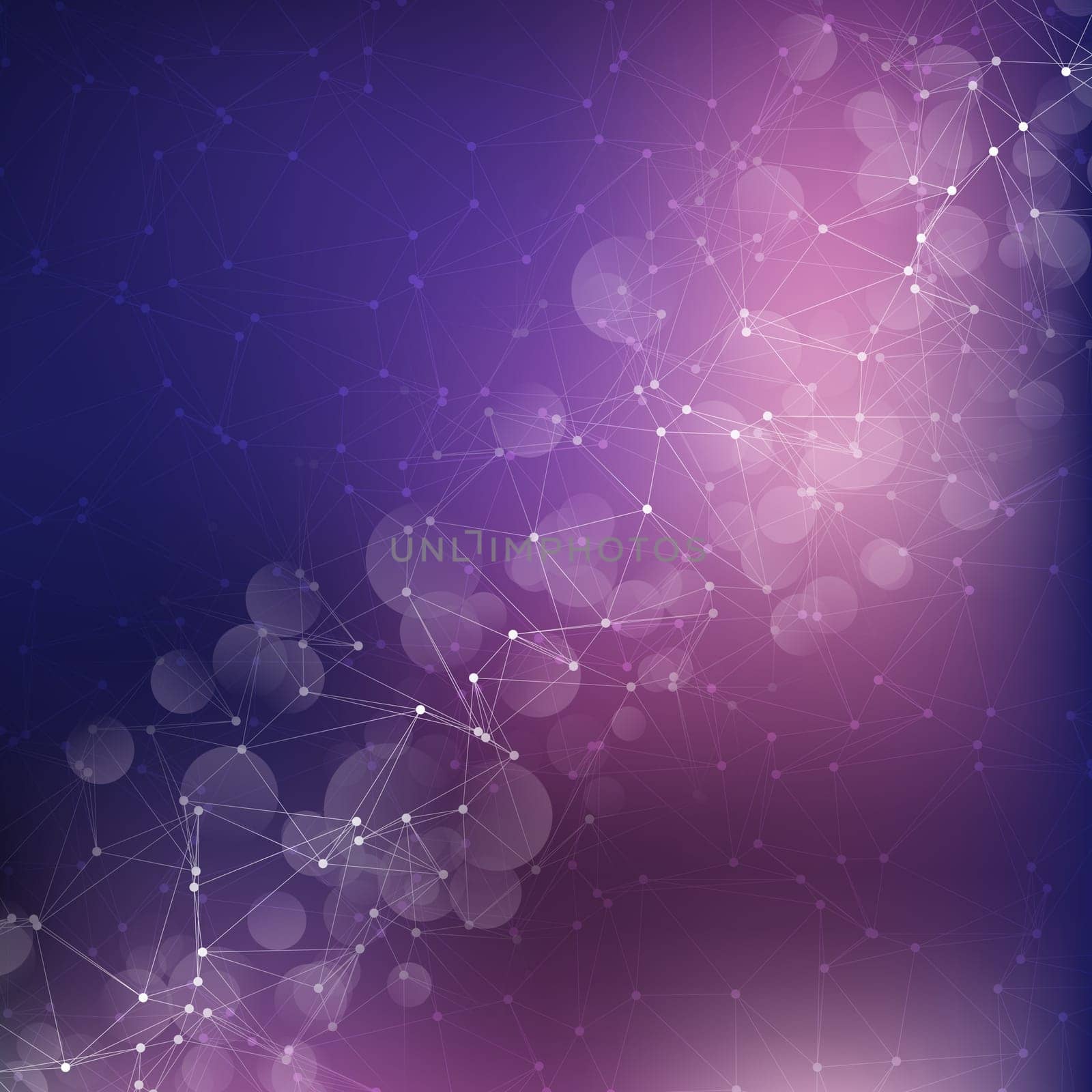 Abstract background with a low poly design and connecting lines and dots