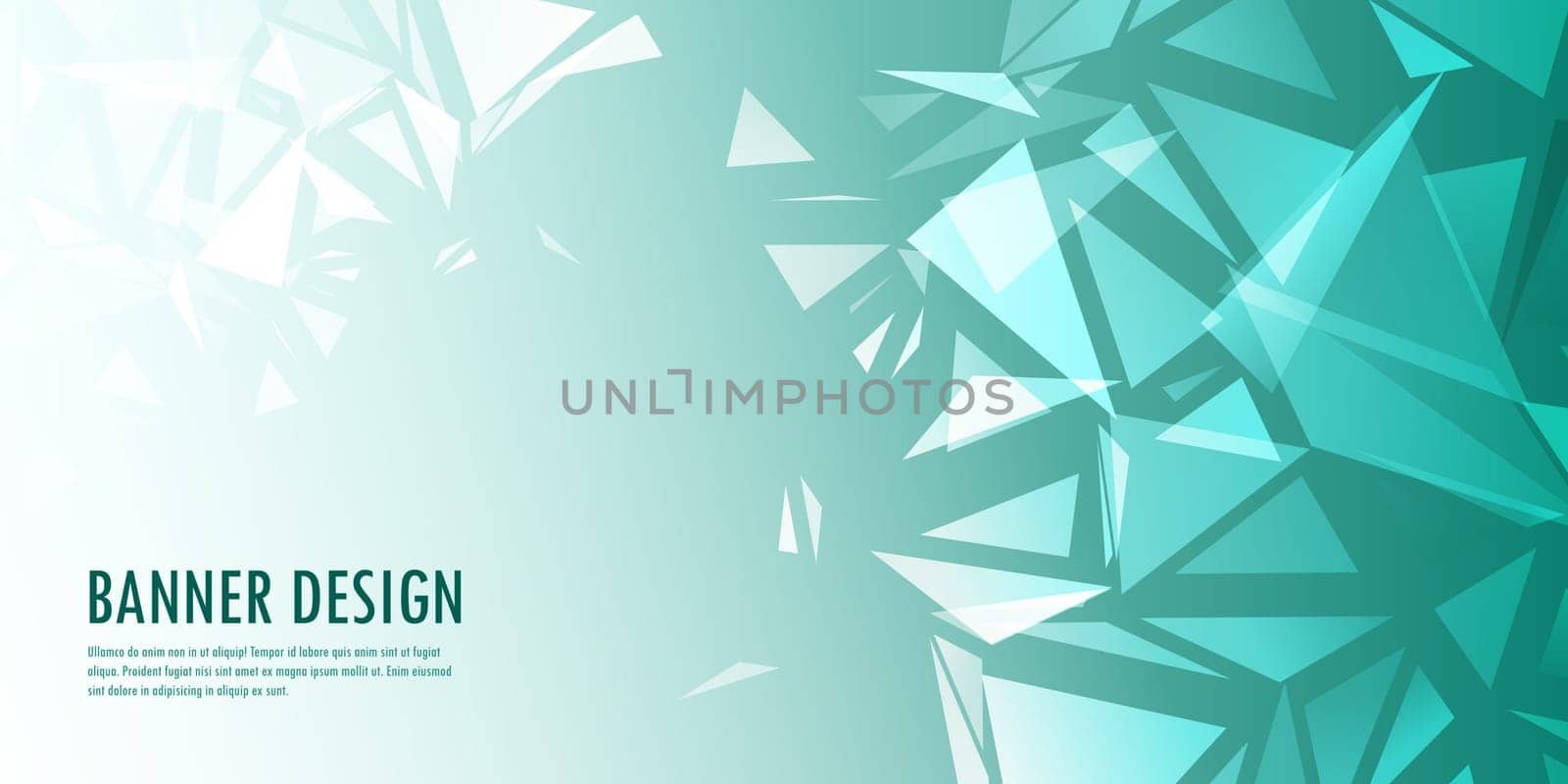 Banner with an abstract low poly design