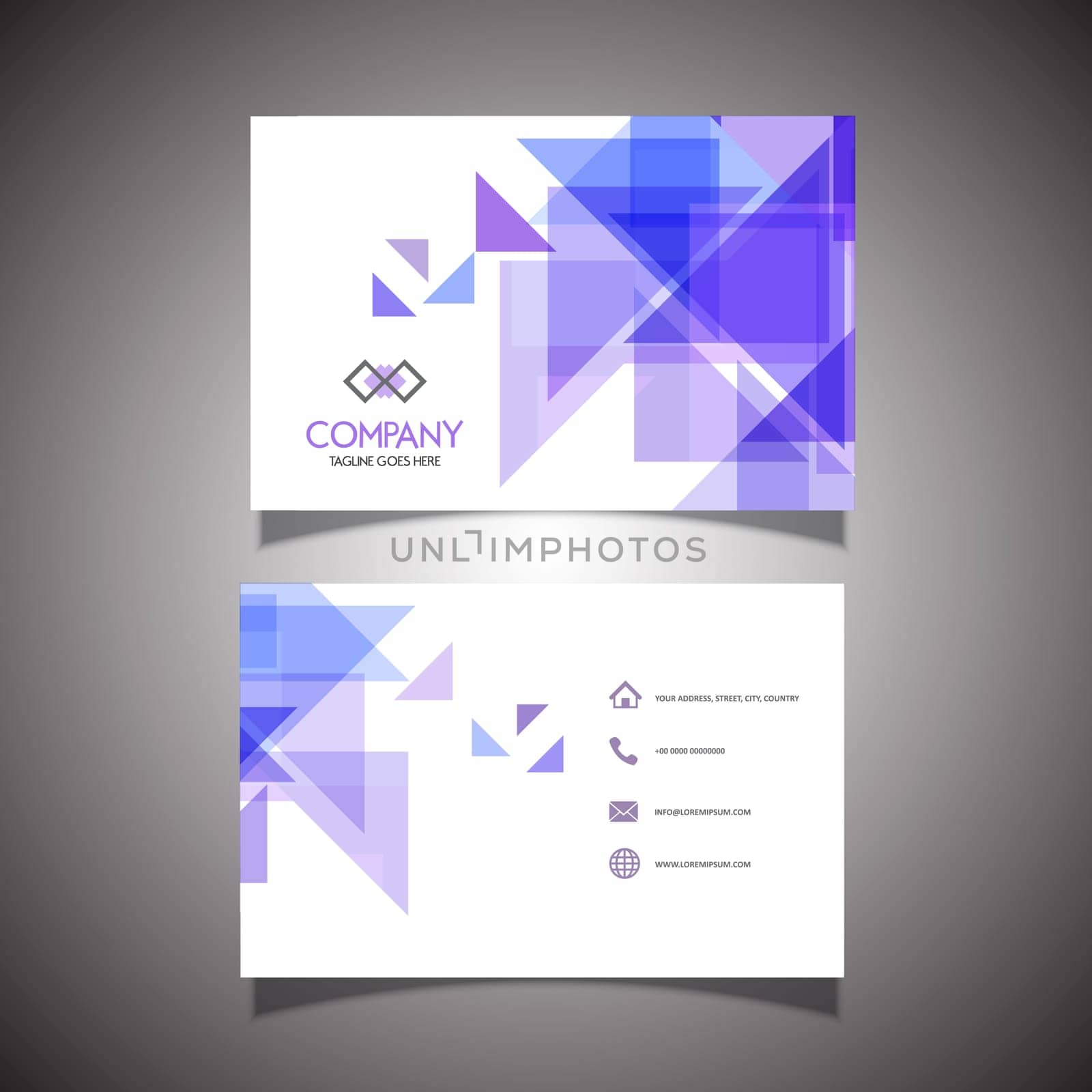 Business card with an abstract low poly design