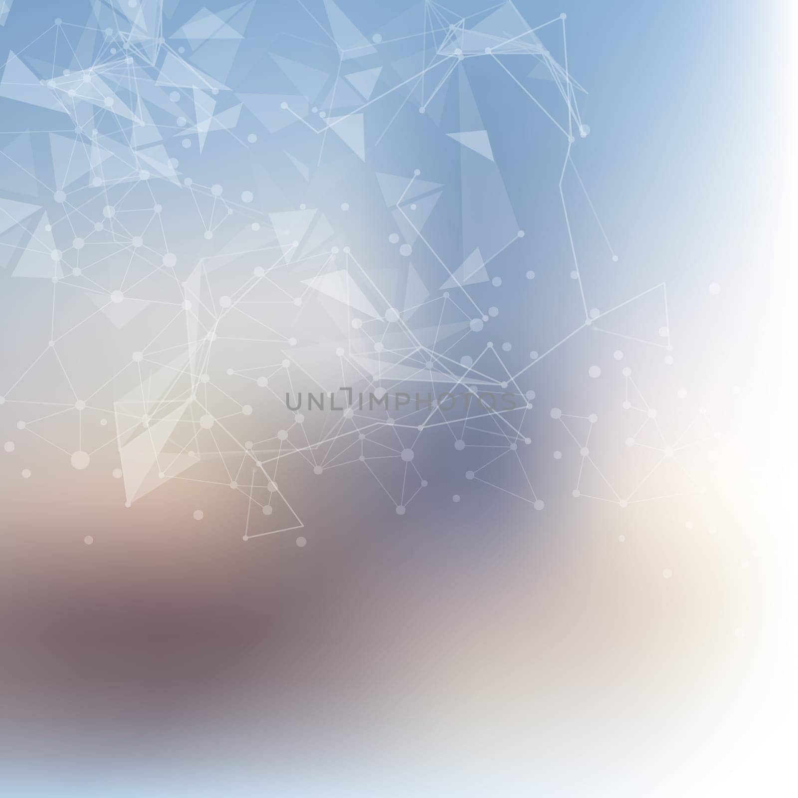 Abstract low poly design with connecting lines and dots