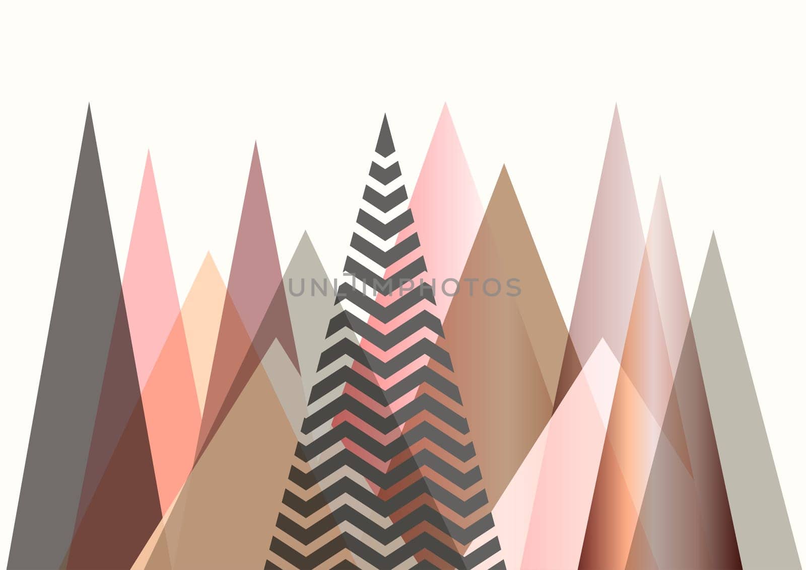 Abstract mountain landscape in Scandinavian style design