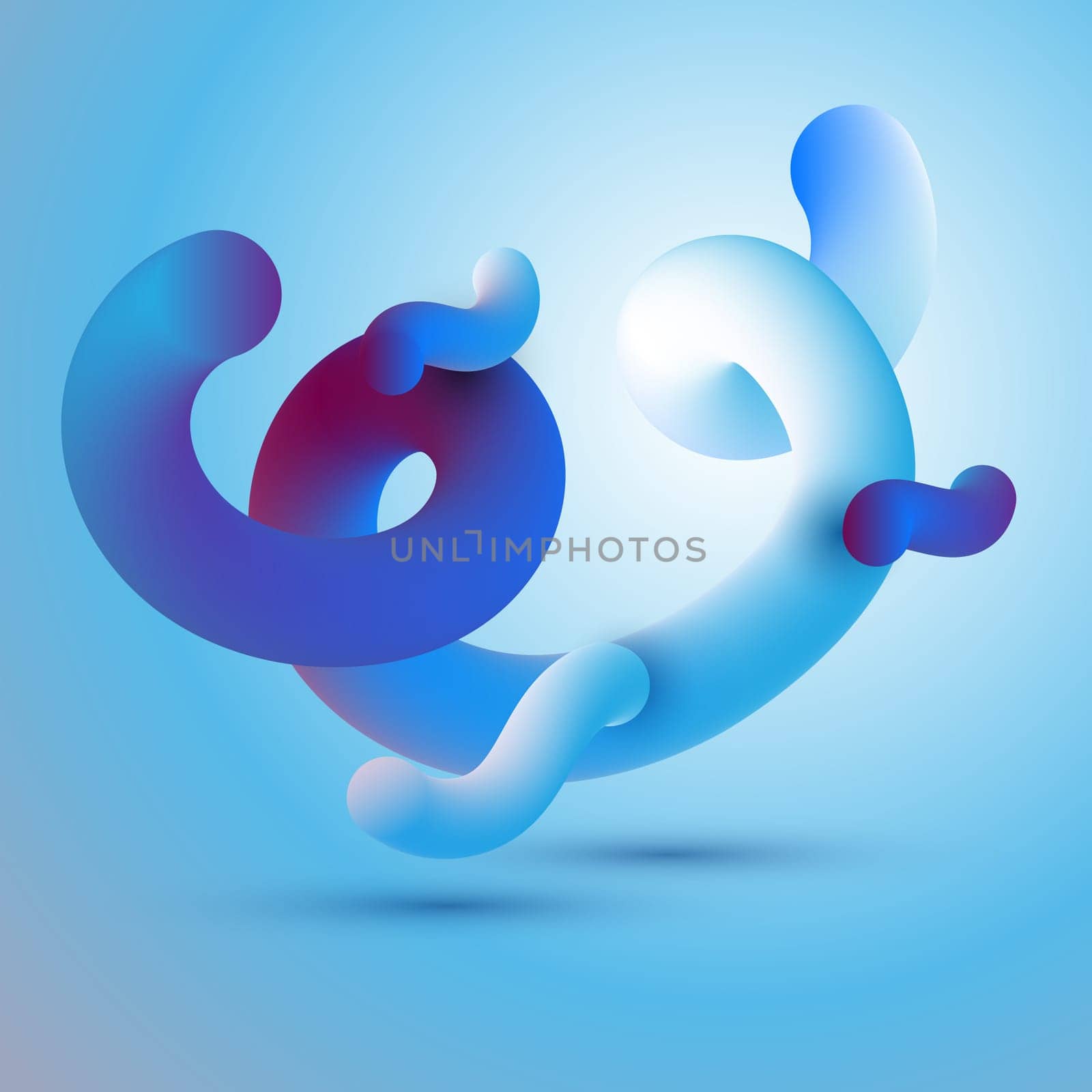 Abstract motion background with 3D fluid shapes