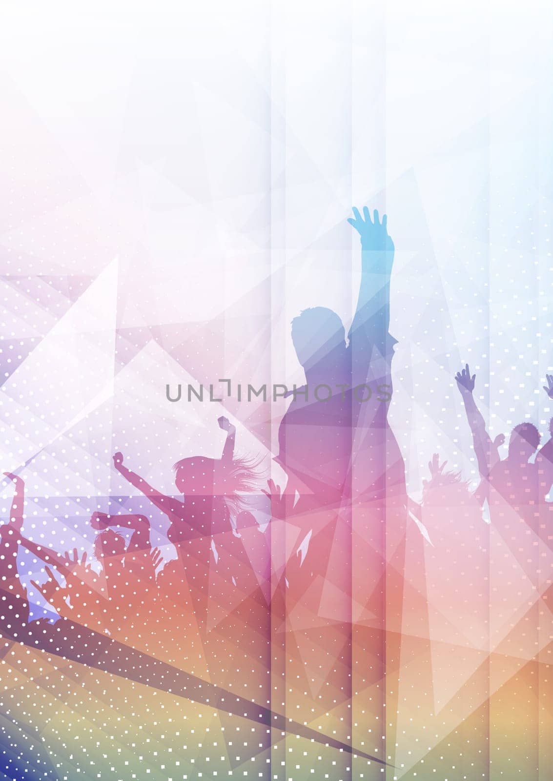 Abstract background with a silhouette of a party audience