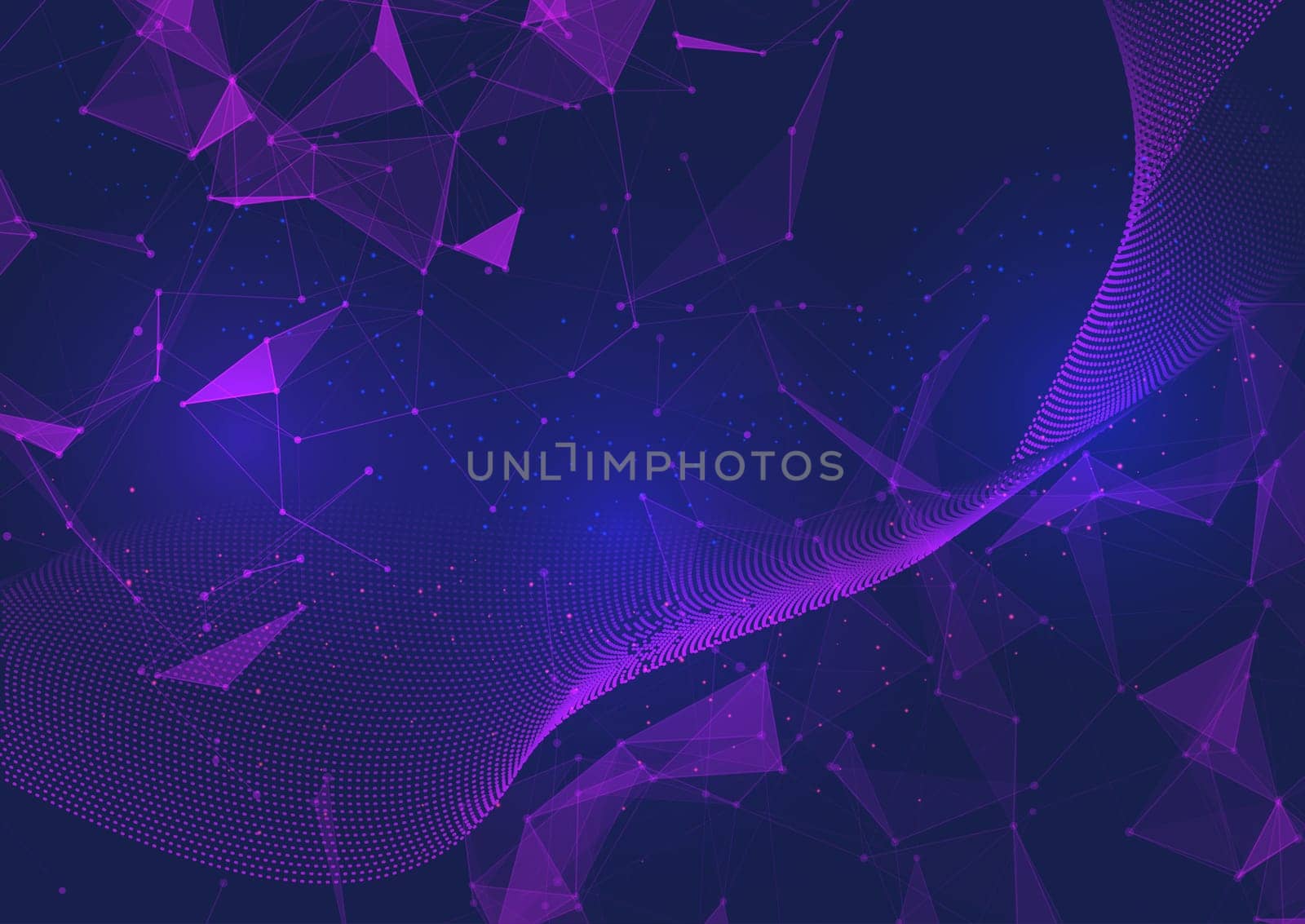 Abstract network communications background with a low poly design