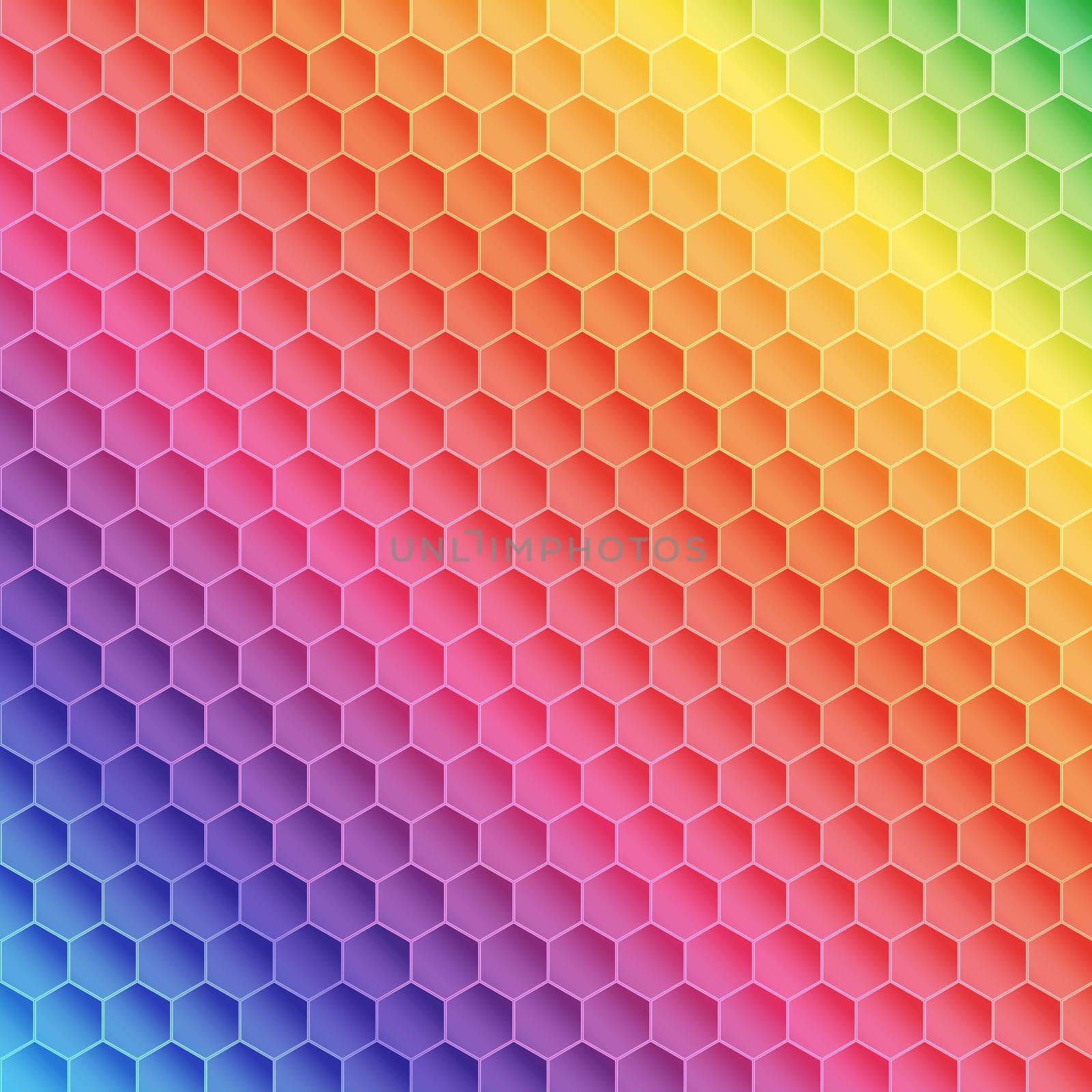 Abstract hexagon pattern with rainbow colours