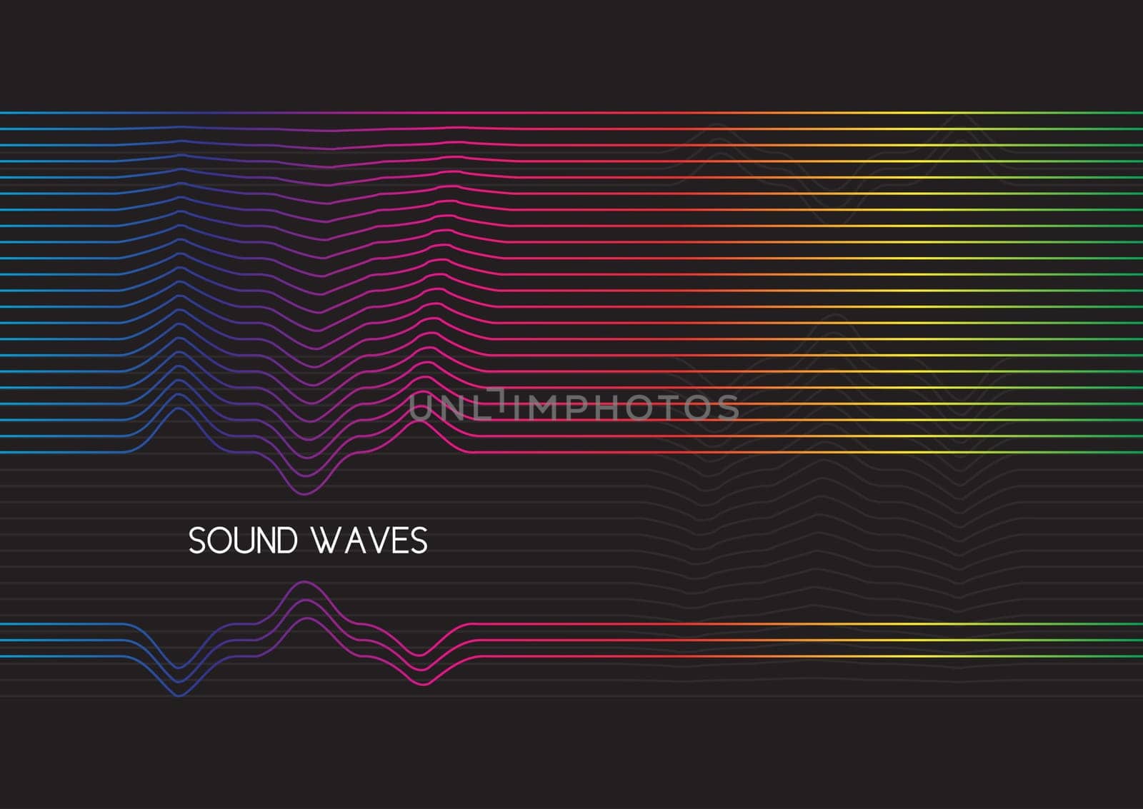 Abstract background with sound waves design