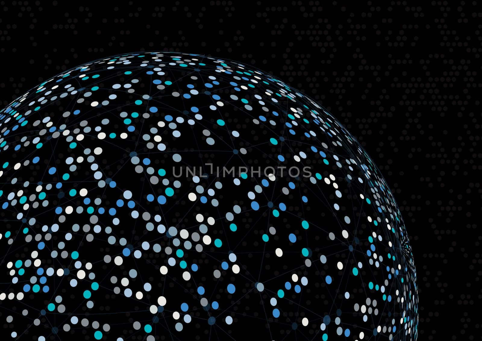 abstract sphere background with connecting lines and dots