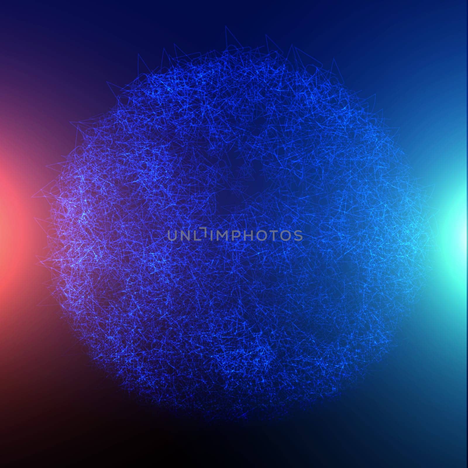 Abstract sphere design with chaotic lines