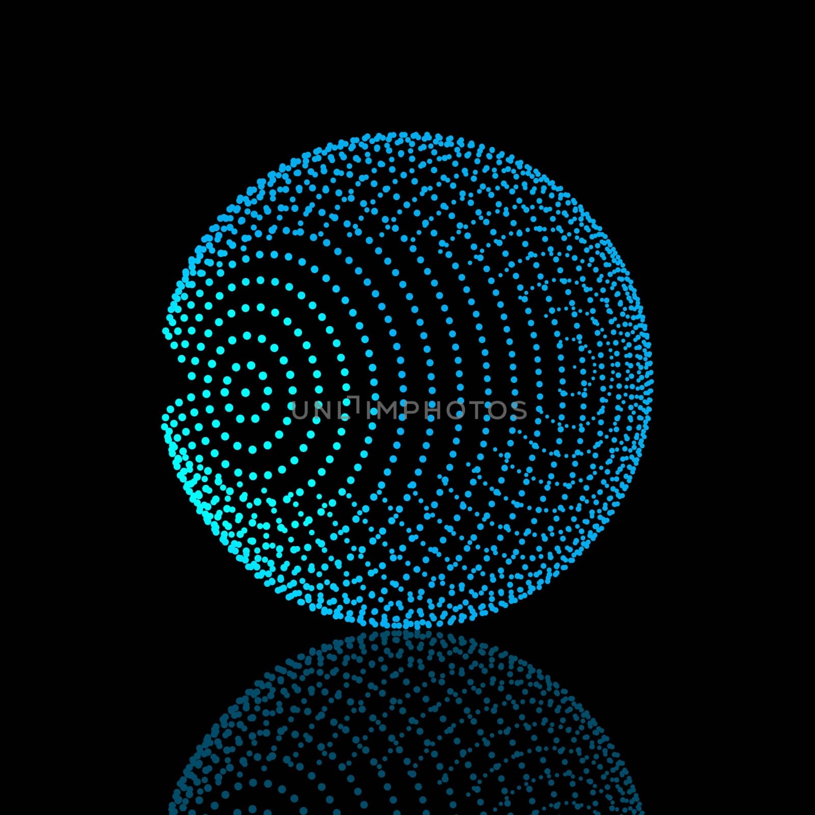 Abstract background with a sphere of dots design