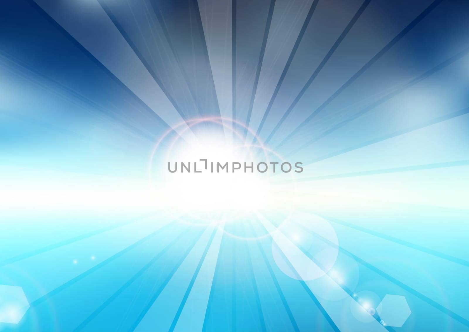 Abstract summer themed background with sun rays design