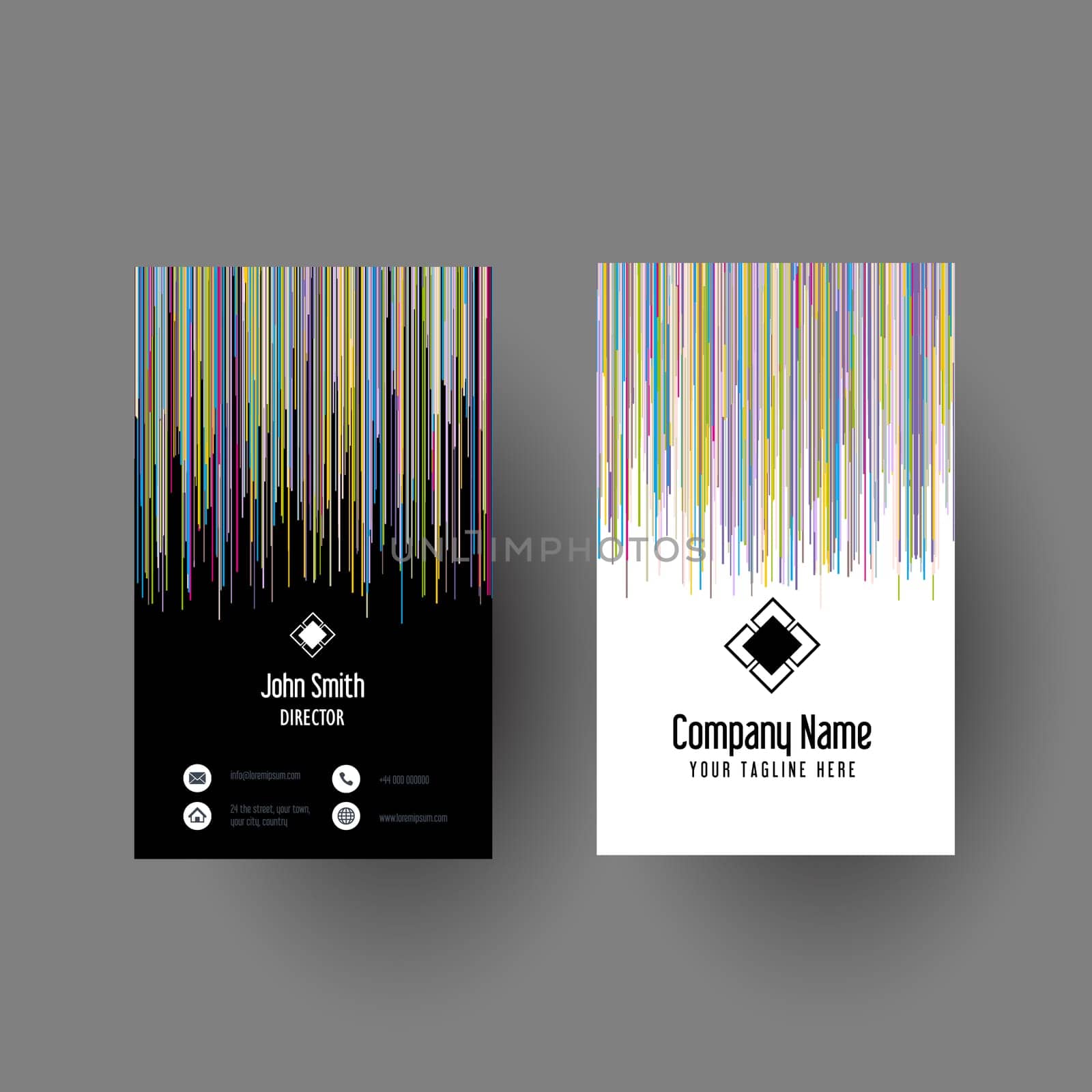 Business card with a modern retro design