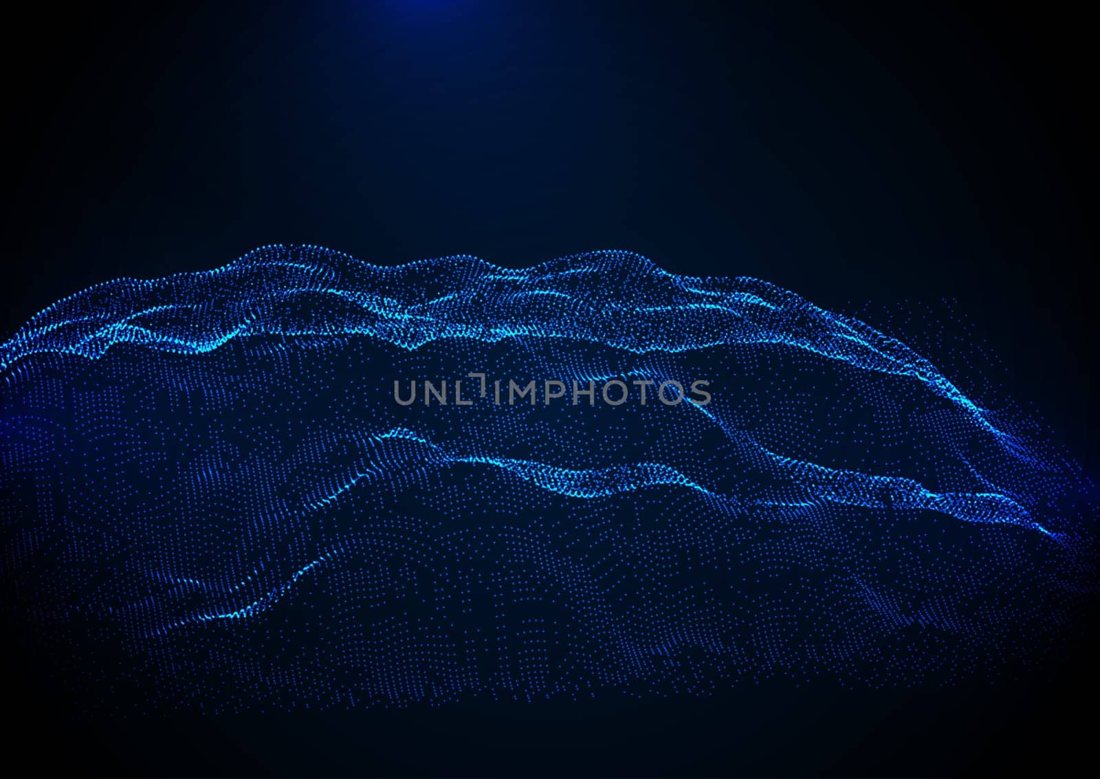 Abstract terrain background of glowing cyber dots