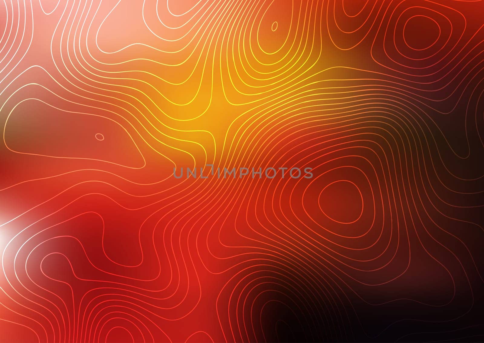 Abstract topography map design with a heat map overlay