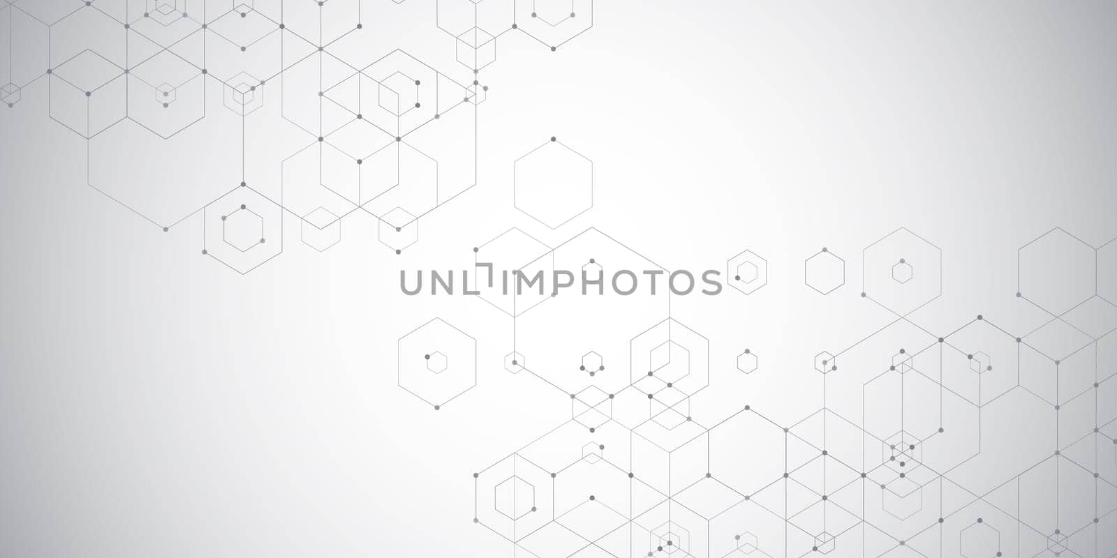 Abstract techno banner with a hexagonal design