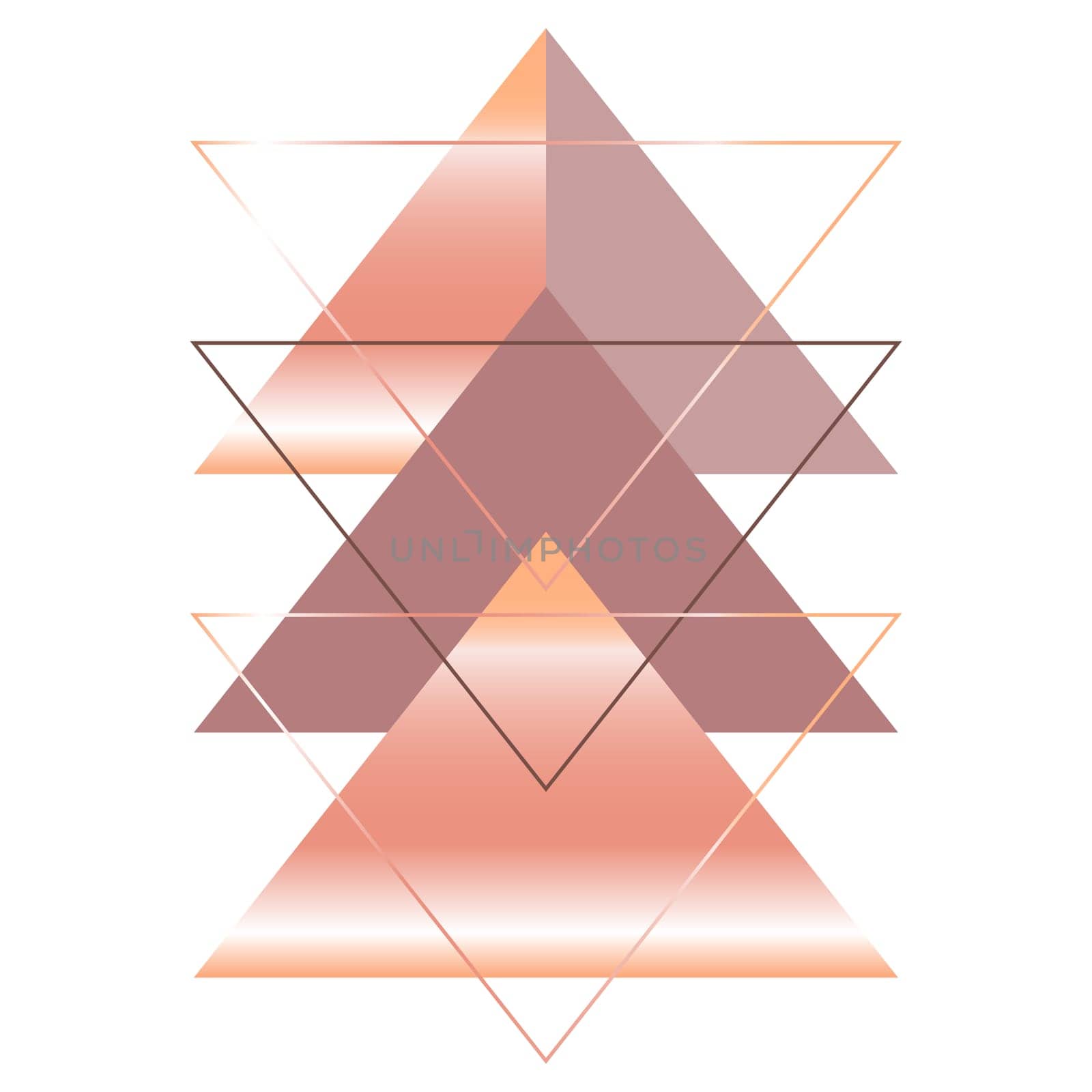 scandinavian style art with rose gold triangular pattern design