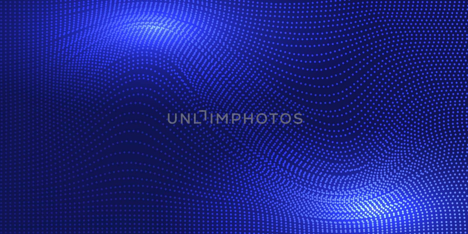 Abstract background with flowing waves of dots