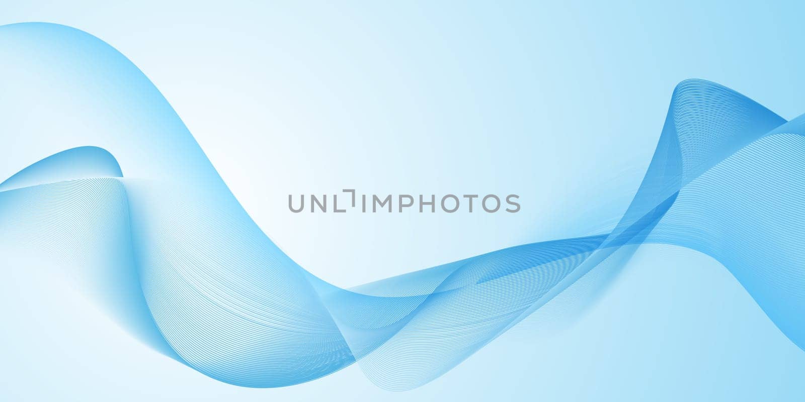 Abstract banner with a flowing blue waves design