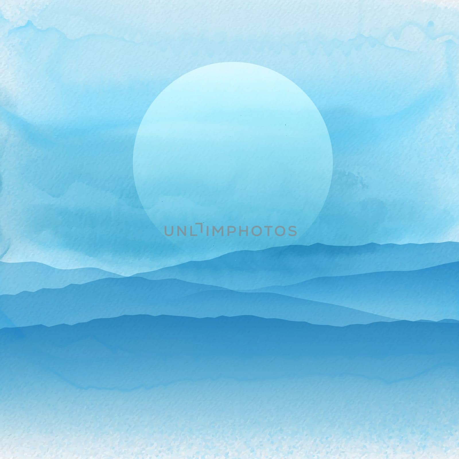 Abstract landscape background with watercolour style effect