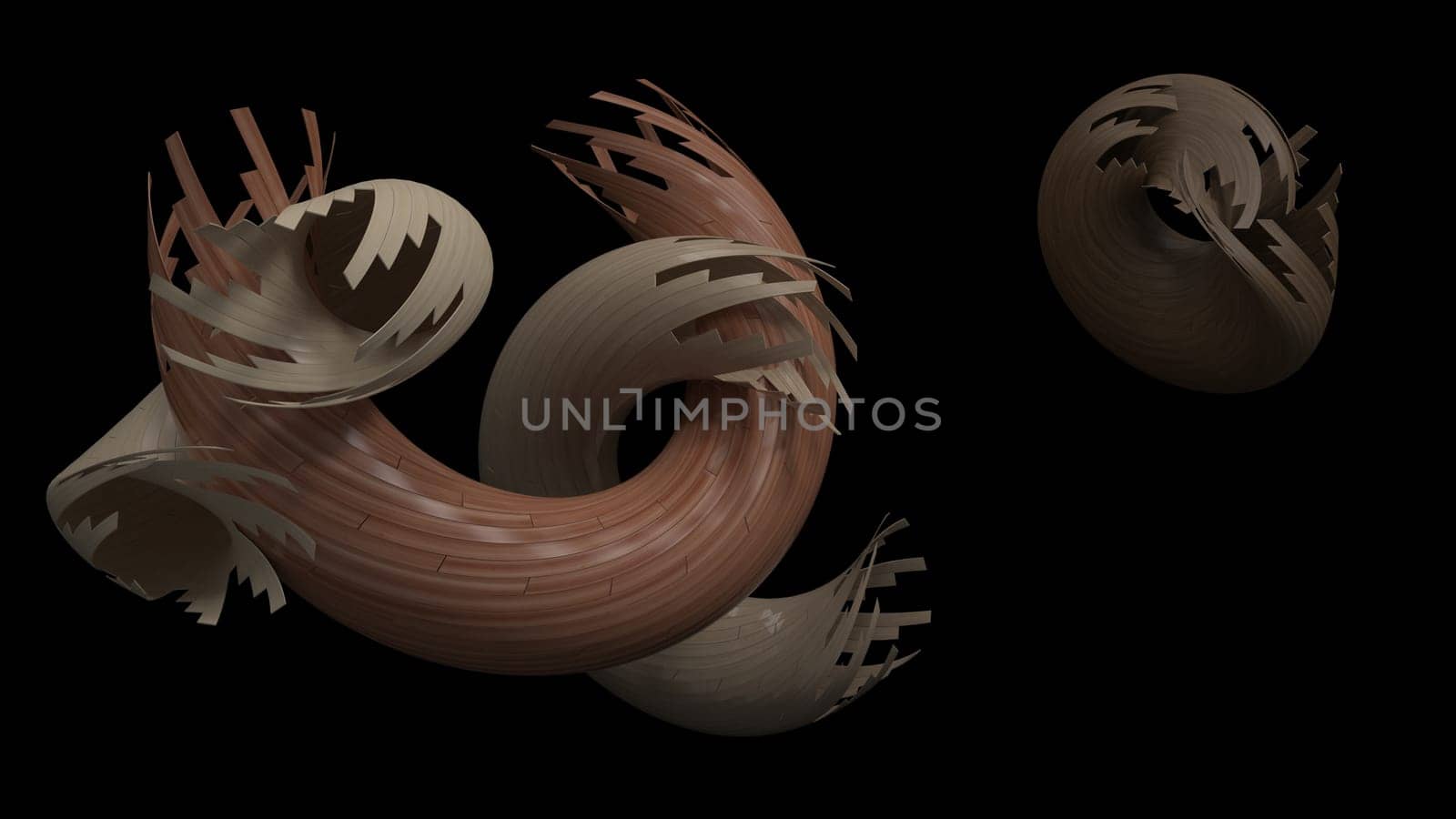 3d render of Abstract design background with swirl shapes