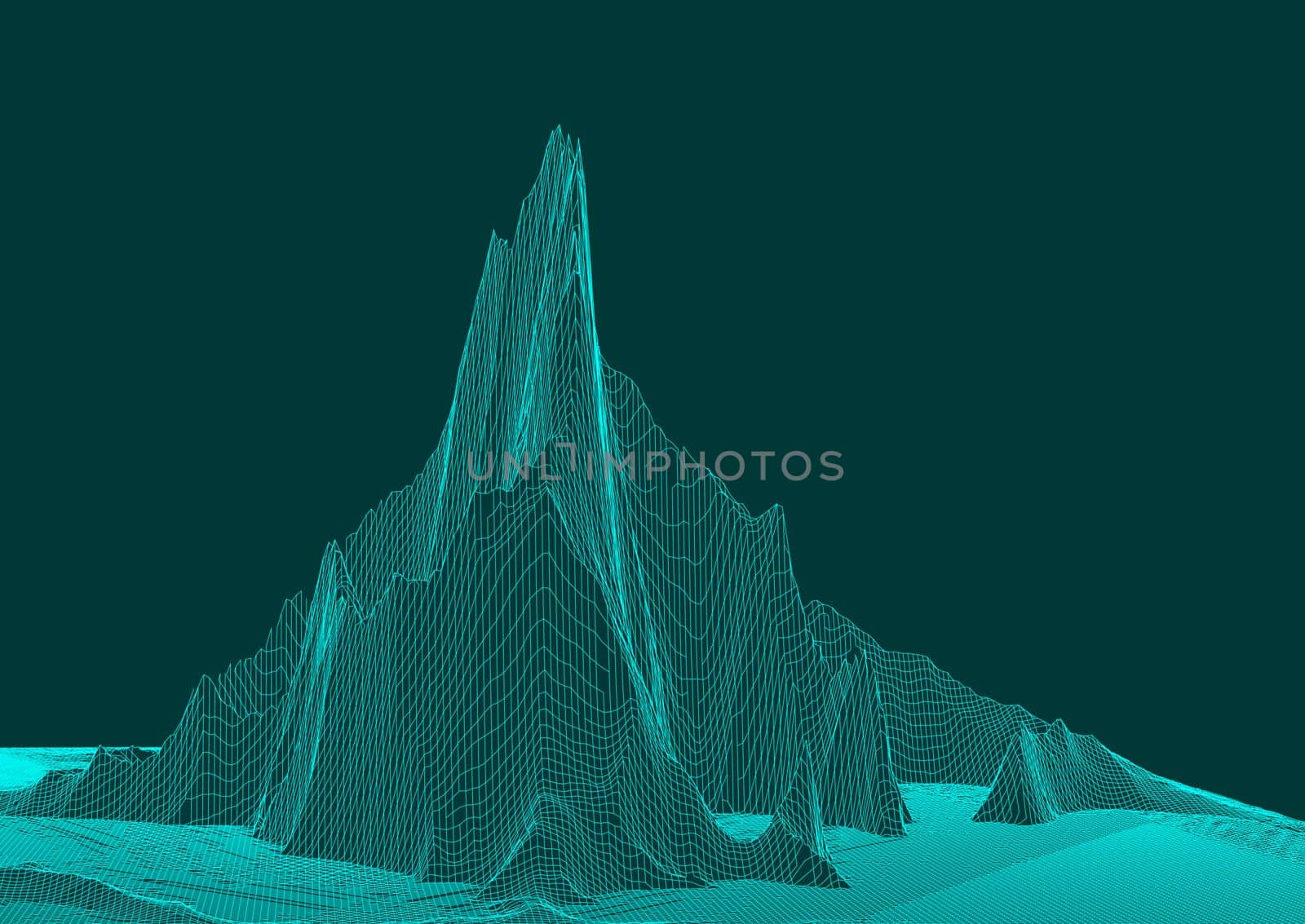 Abstract background with a wireframe landscape design