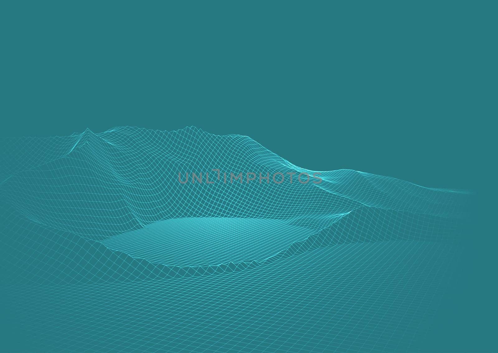 Abstract background with a wireframe landscape design