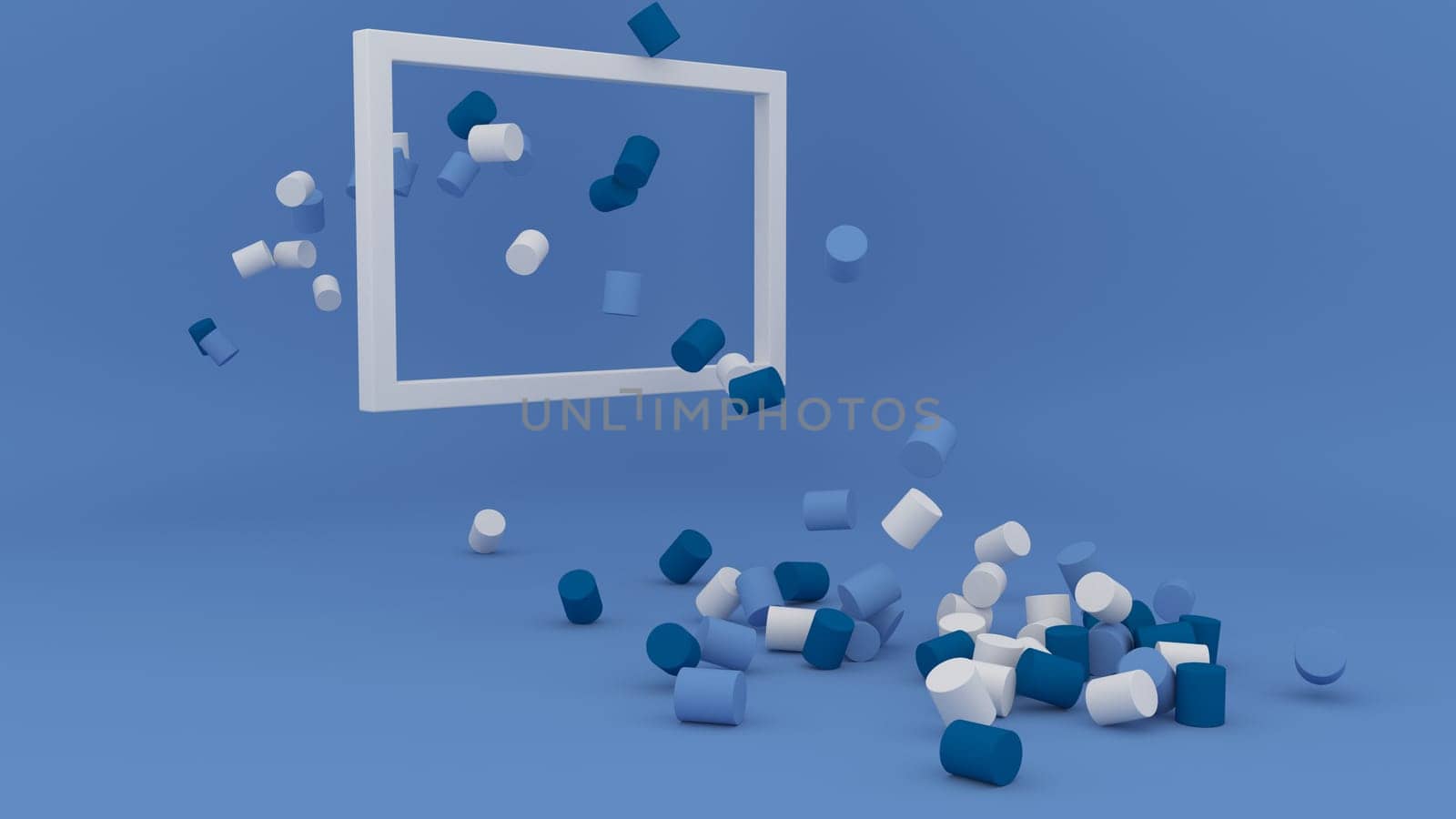 3D Render of Minimalist Geometric Shape Background