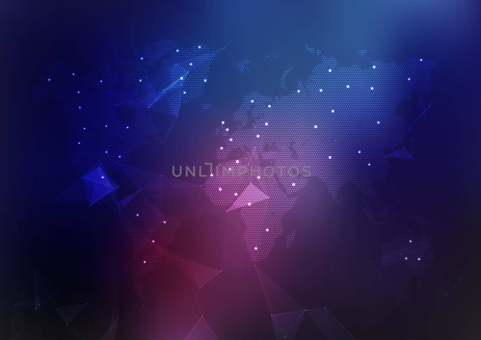 Abstract world map design with connecting lines and dots