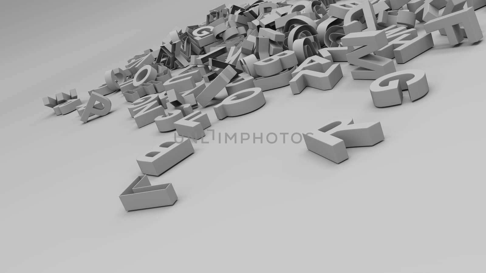 3D Render of Abstract Alphabet Background