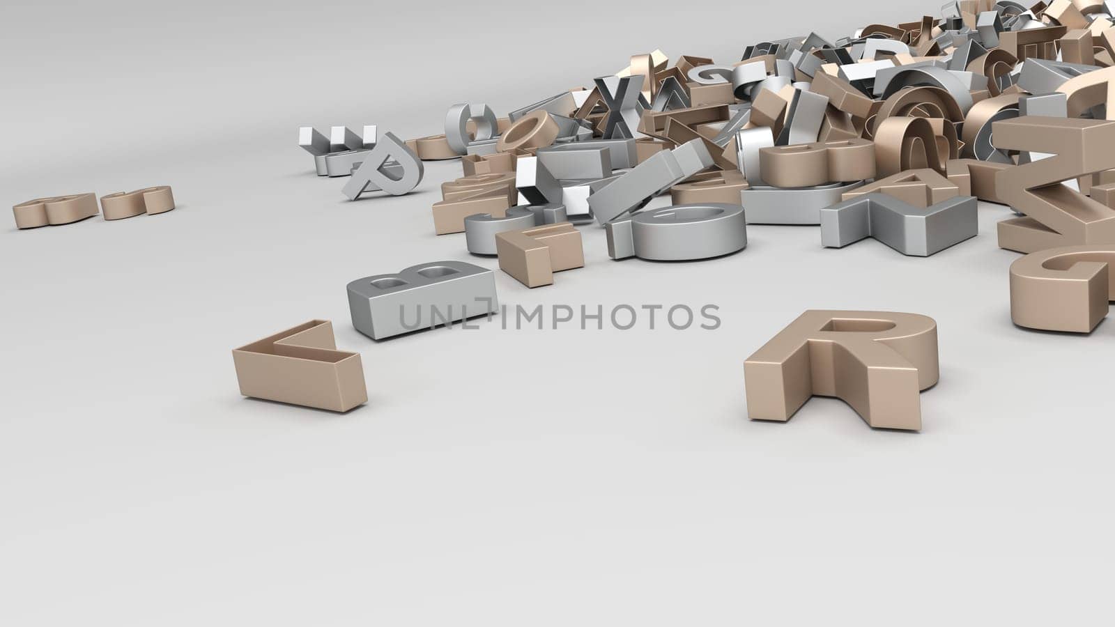 3D Render of Abstract Alphabet Background
