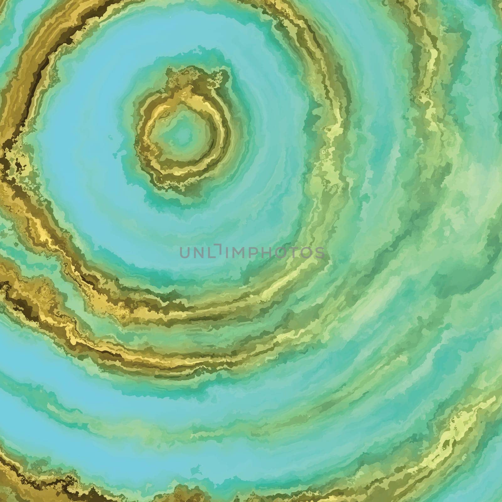 Detailed agate styled texture background in teal and gold