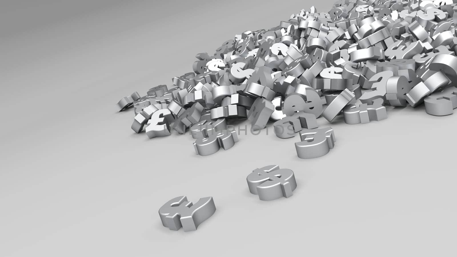 3D Render of Abstract Alphabet Background
