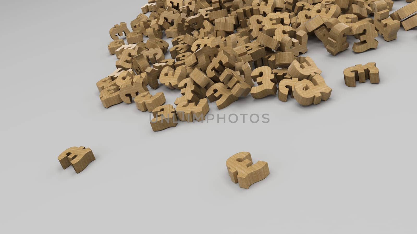 3D Render of Abstract Alphabet Background
