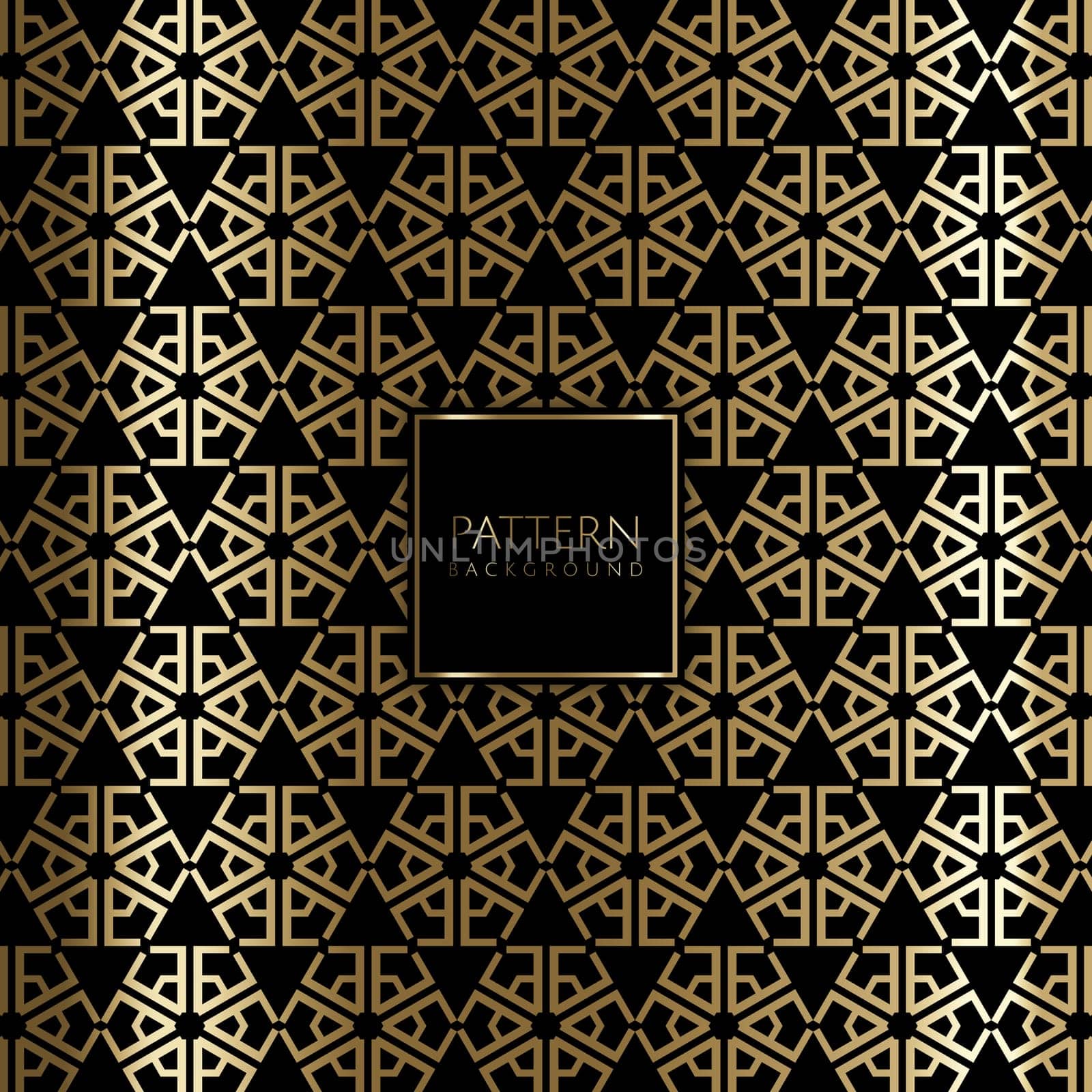 Art deco style background with gold and black pattern