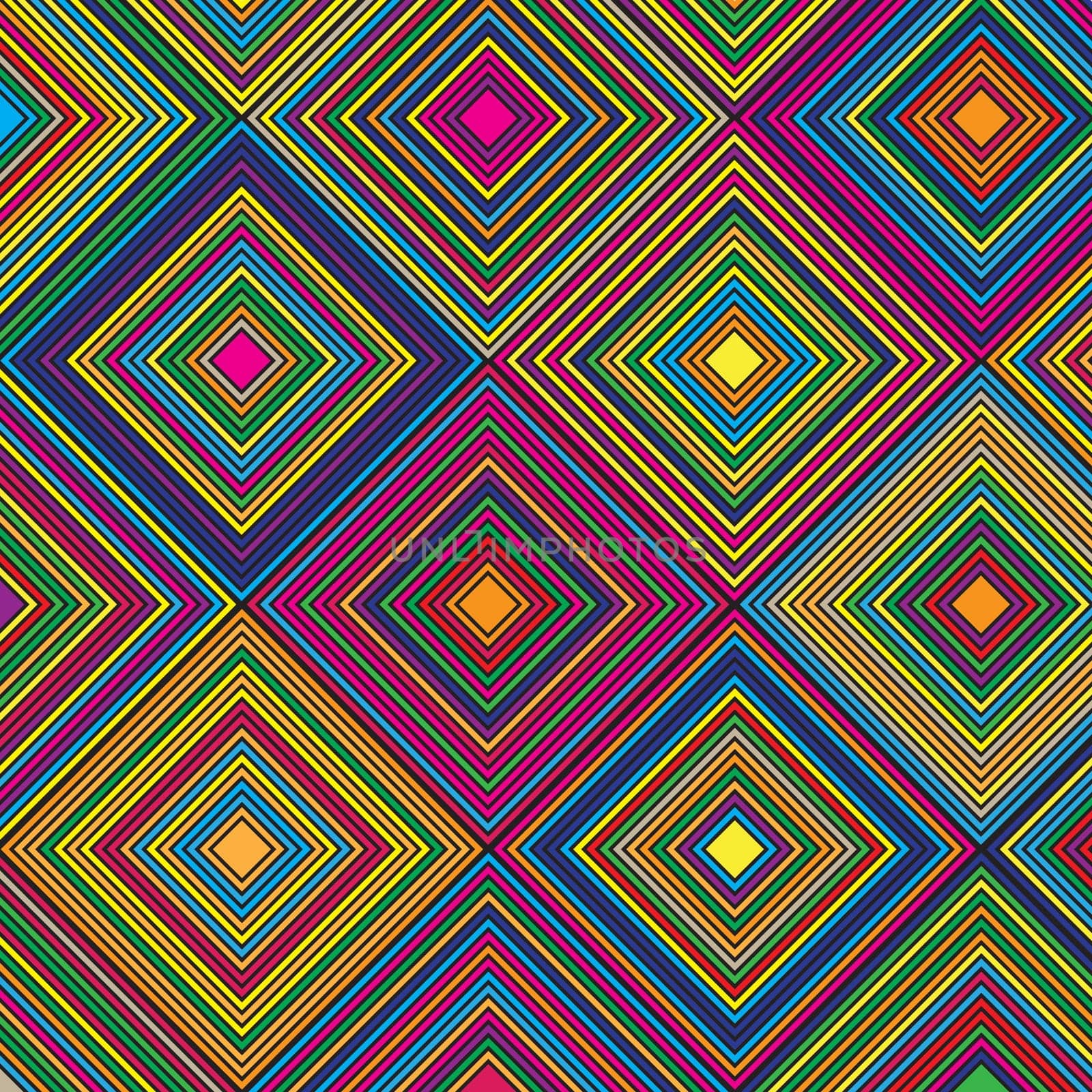 Abstract background with an aztec themed diamond colourful pattern design