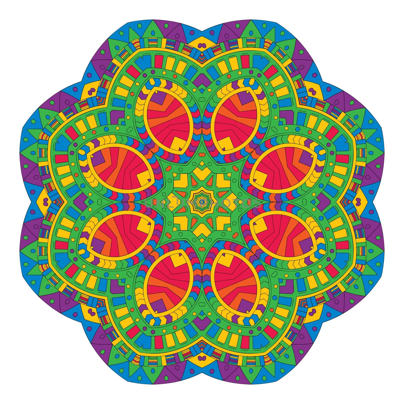 Aztec styled background with mandala design