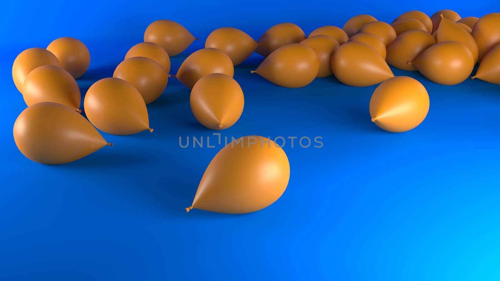 3D Render of orange balloon background
