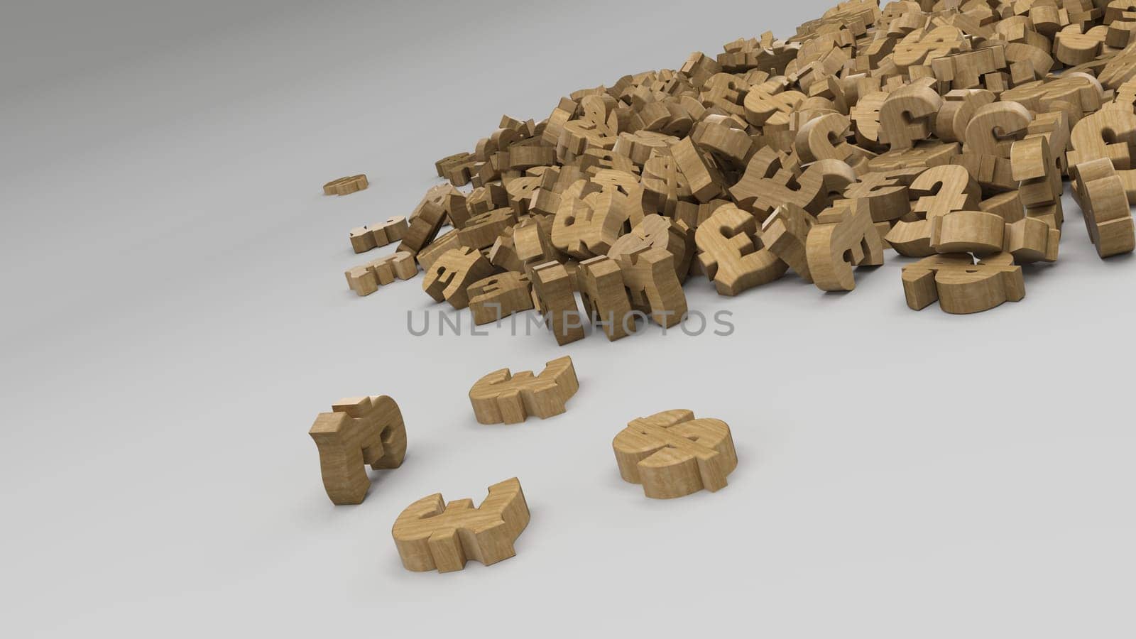 3D Render of Abstract Alphabet Background