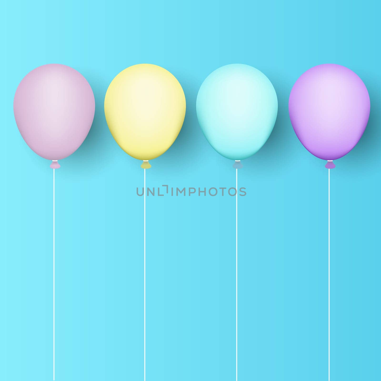Celebration background with pastel coloured balloons