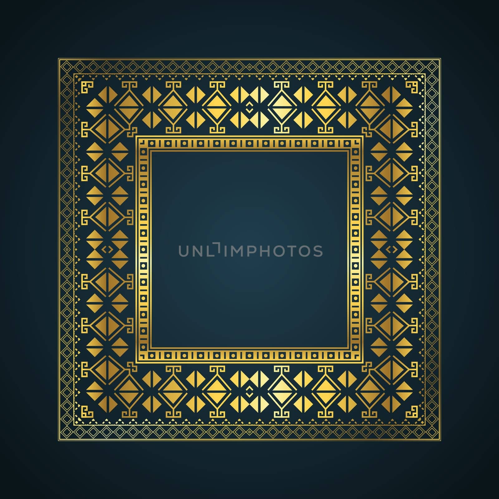 Decorative background with an aztec style border