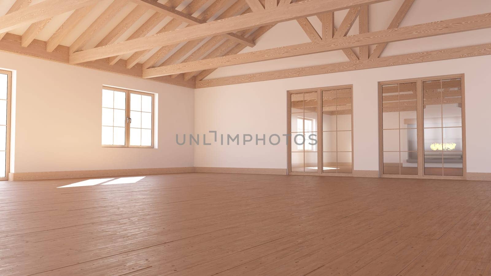 Render of 3D Contemporary Empty Room