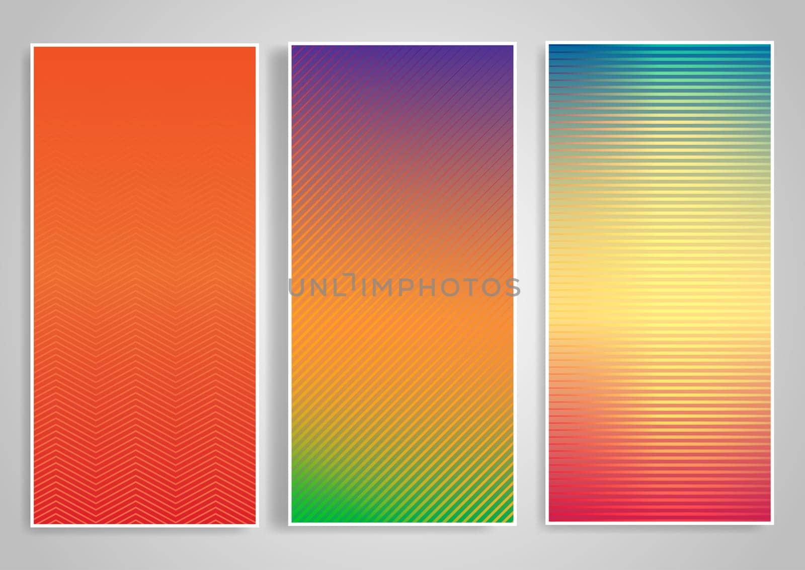 Banner collection with various striped designs