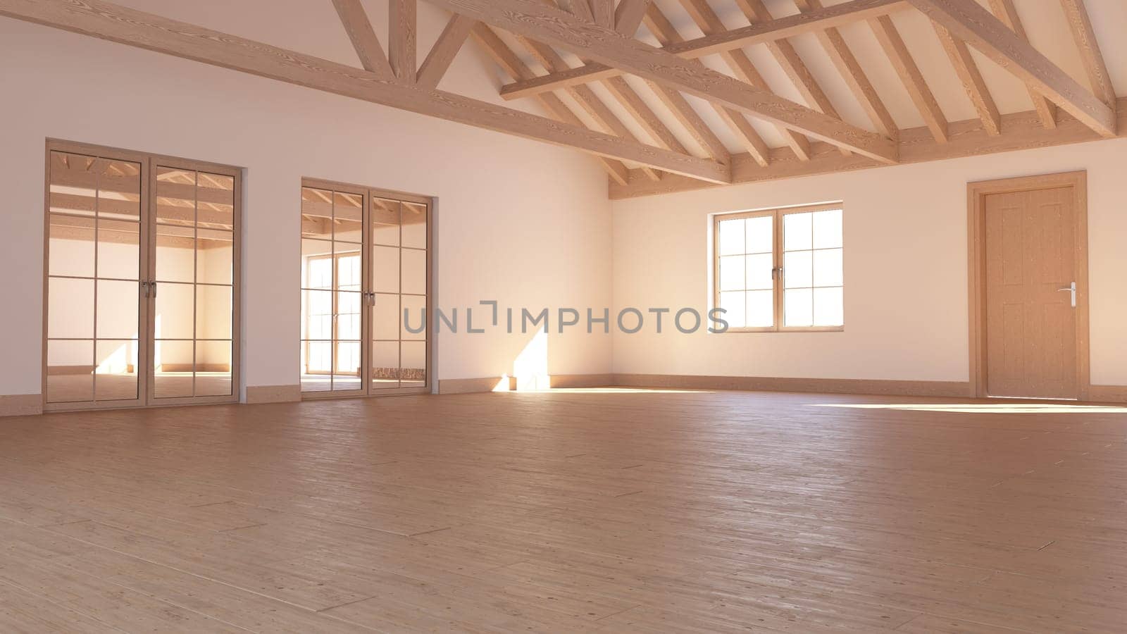 Render of 3D Contemporary Empty Room