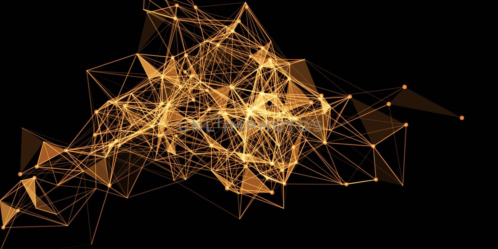 Abstract banner with a low poly connections design