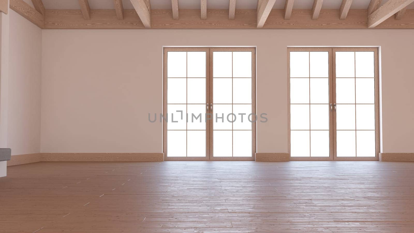 Render of 3D Contemporary Empty Room