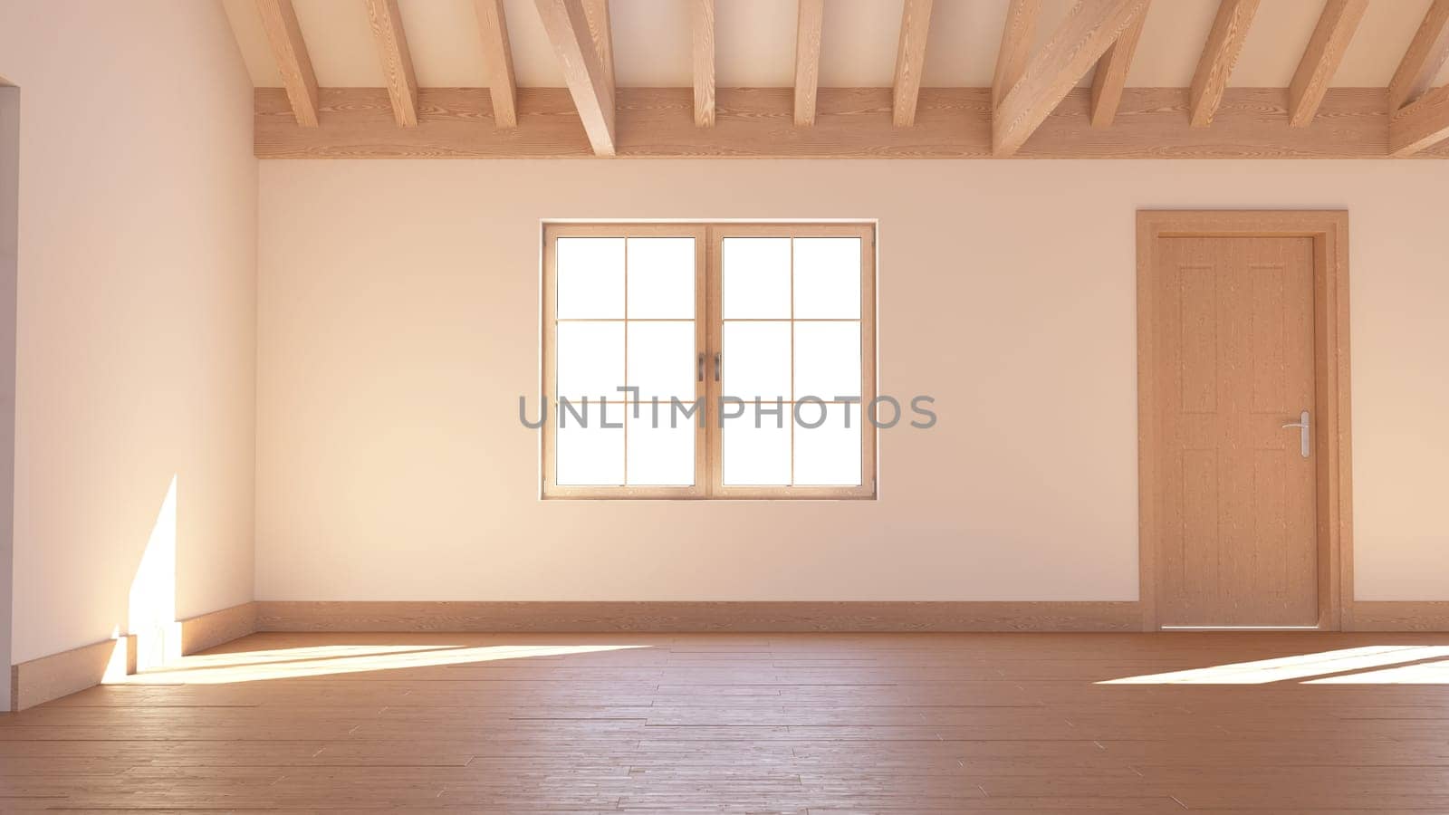 Render of 3D Contemporary Empty Room