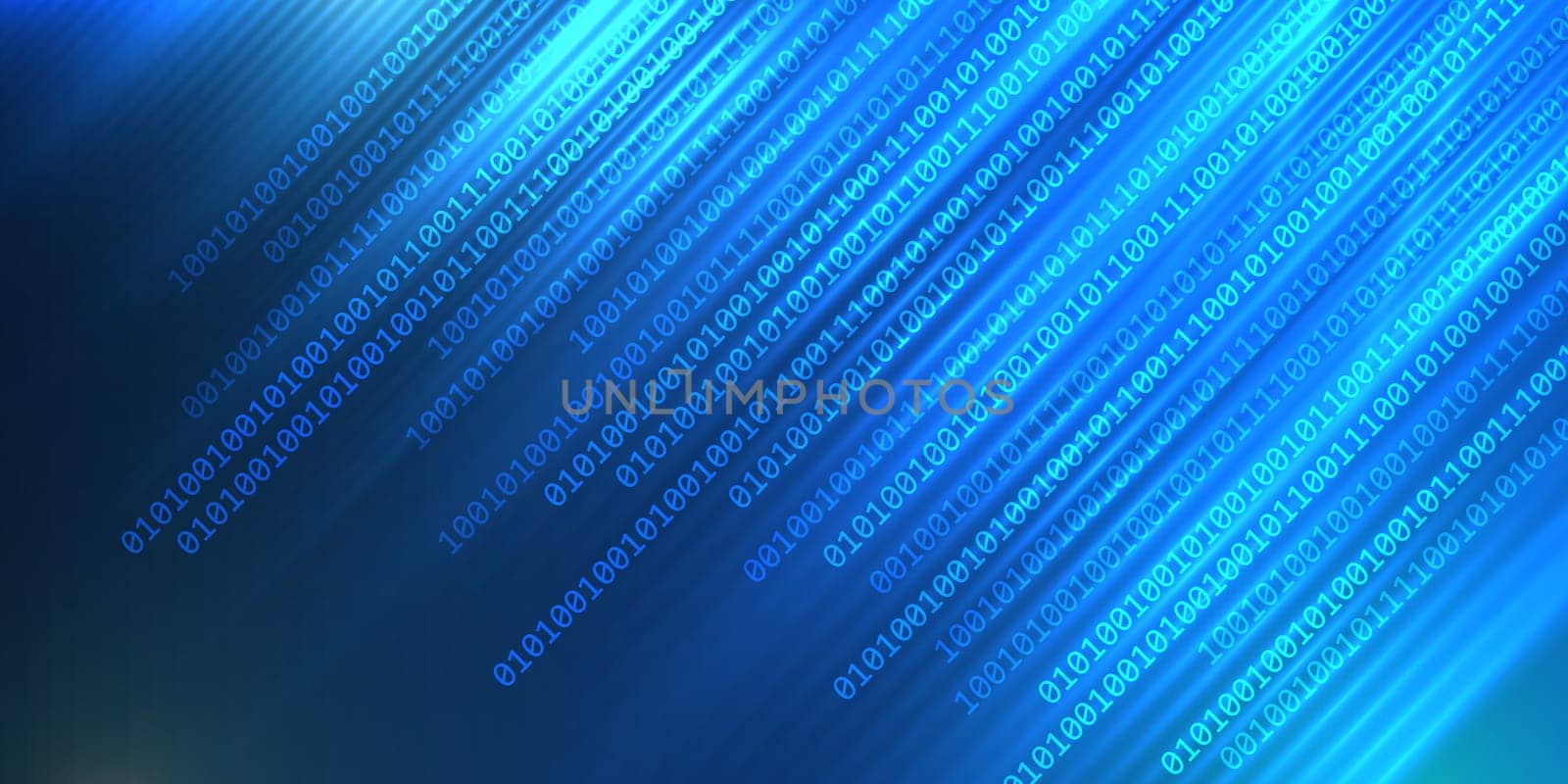 Abstract techno banner with a binary code design