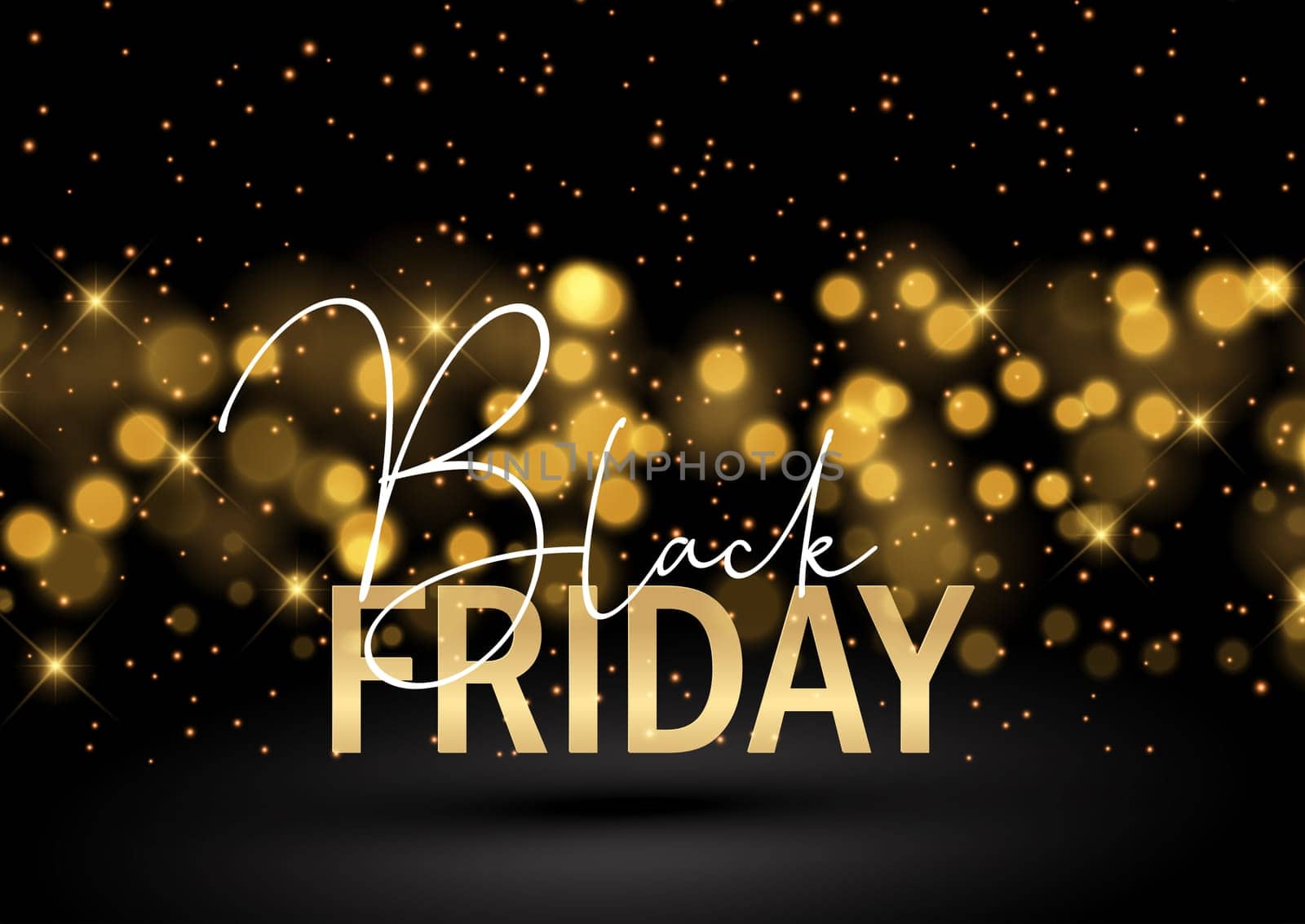 Black Friday background with a glittery bokeh lights design